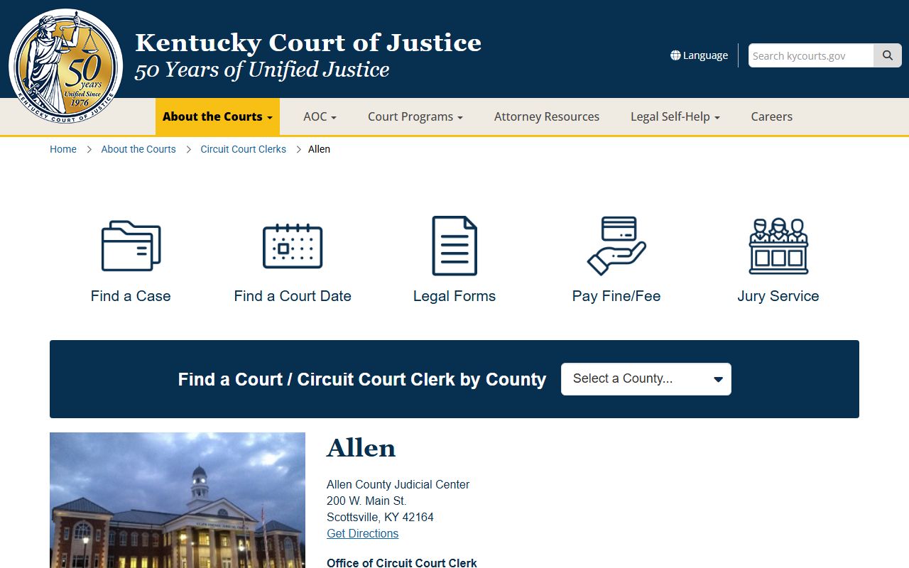 Allen County court records after jail arrest judicial center page